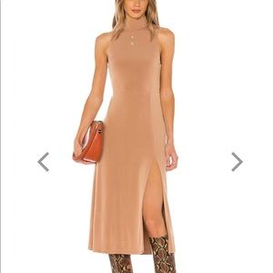 Song of style brown slit mock neck dress new with tags. Size s